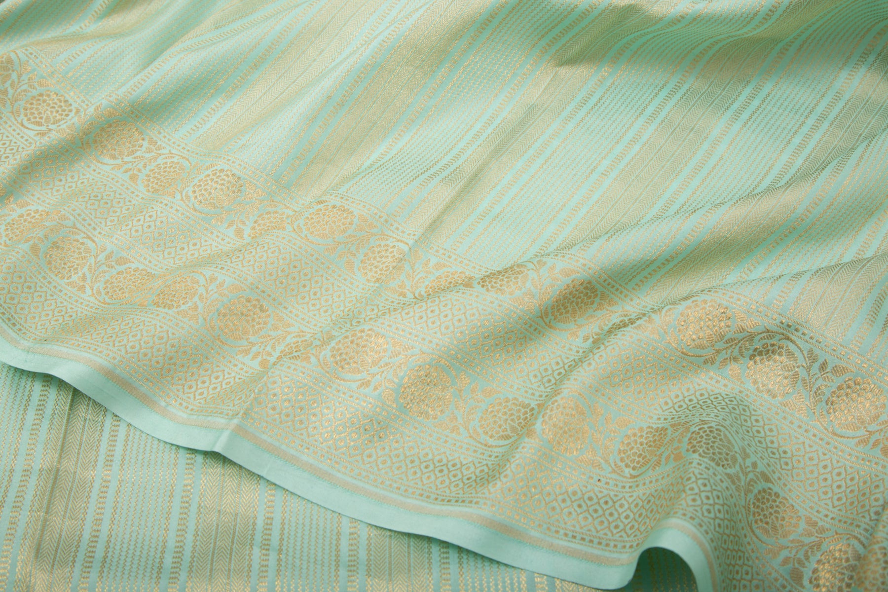 Banarasi Silk Brocade Pastel Blue Saree
