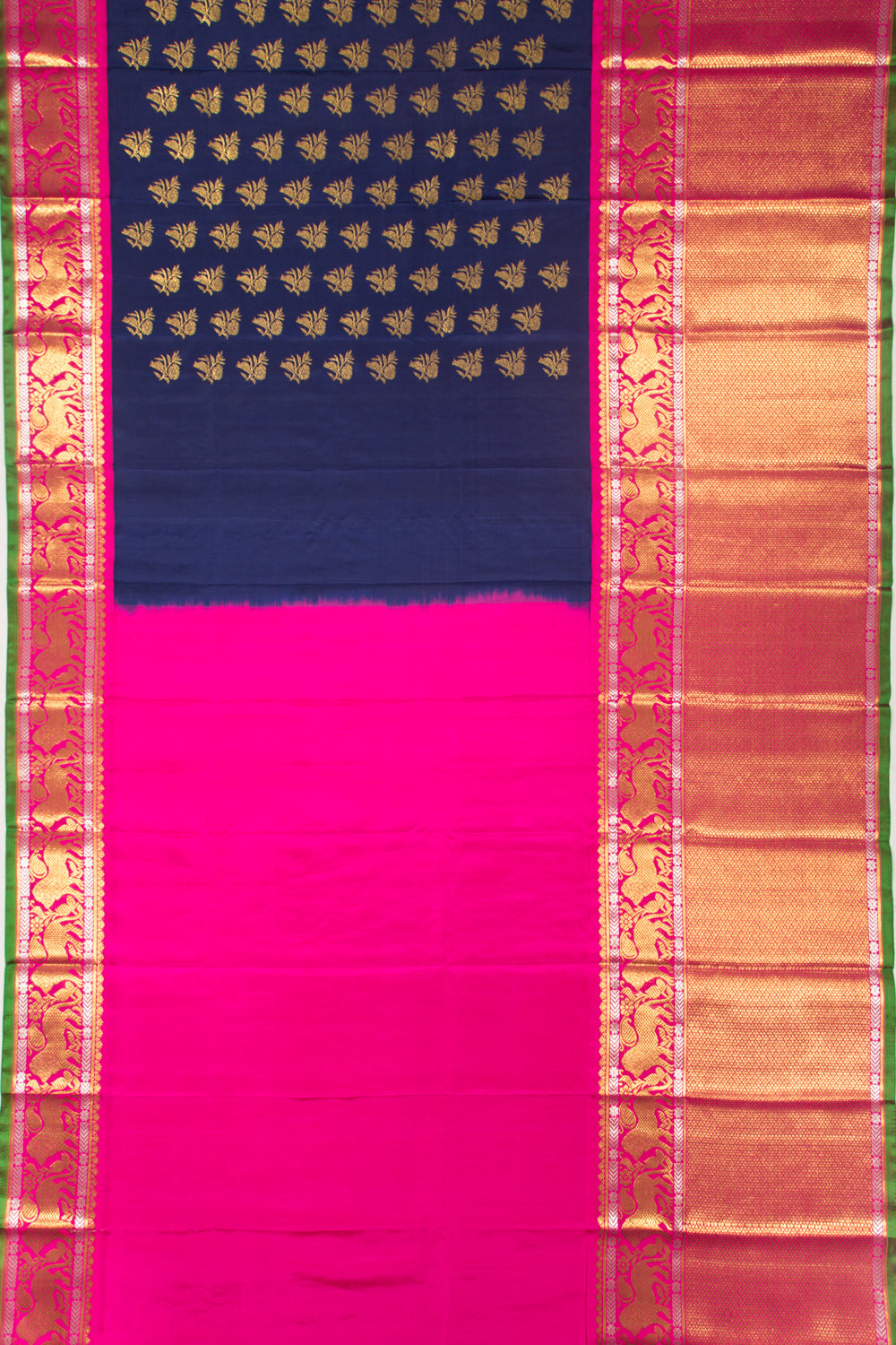 Kanchipuram Silk Butta Dark Blue Saree