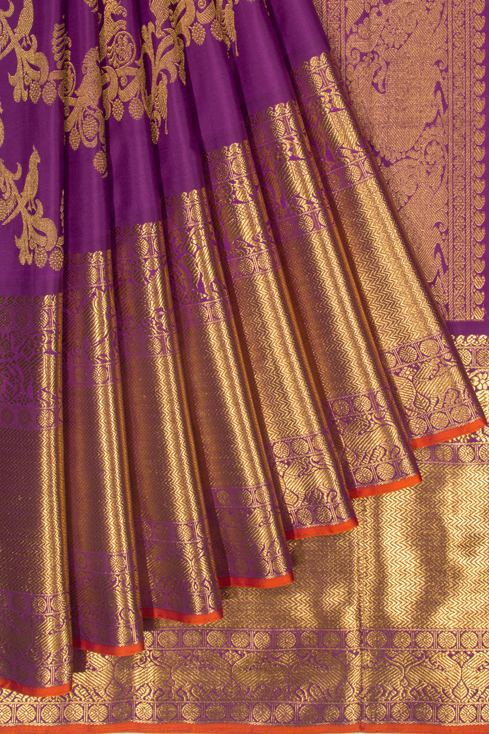Kanchipuram Silk Jaal Purple Saree