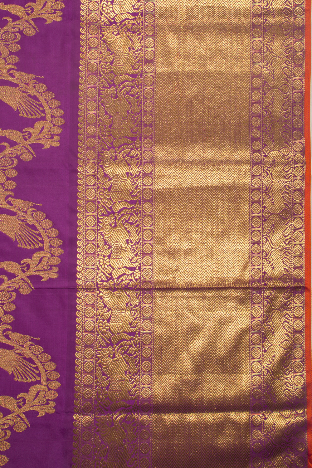 Kanchipuram Silk Jaal Purple Saree