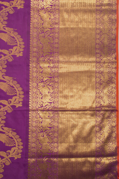 Kanchipuram Silk Jaal Purple Saree