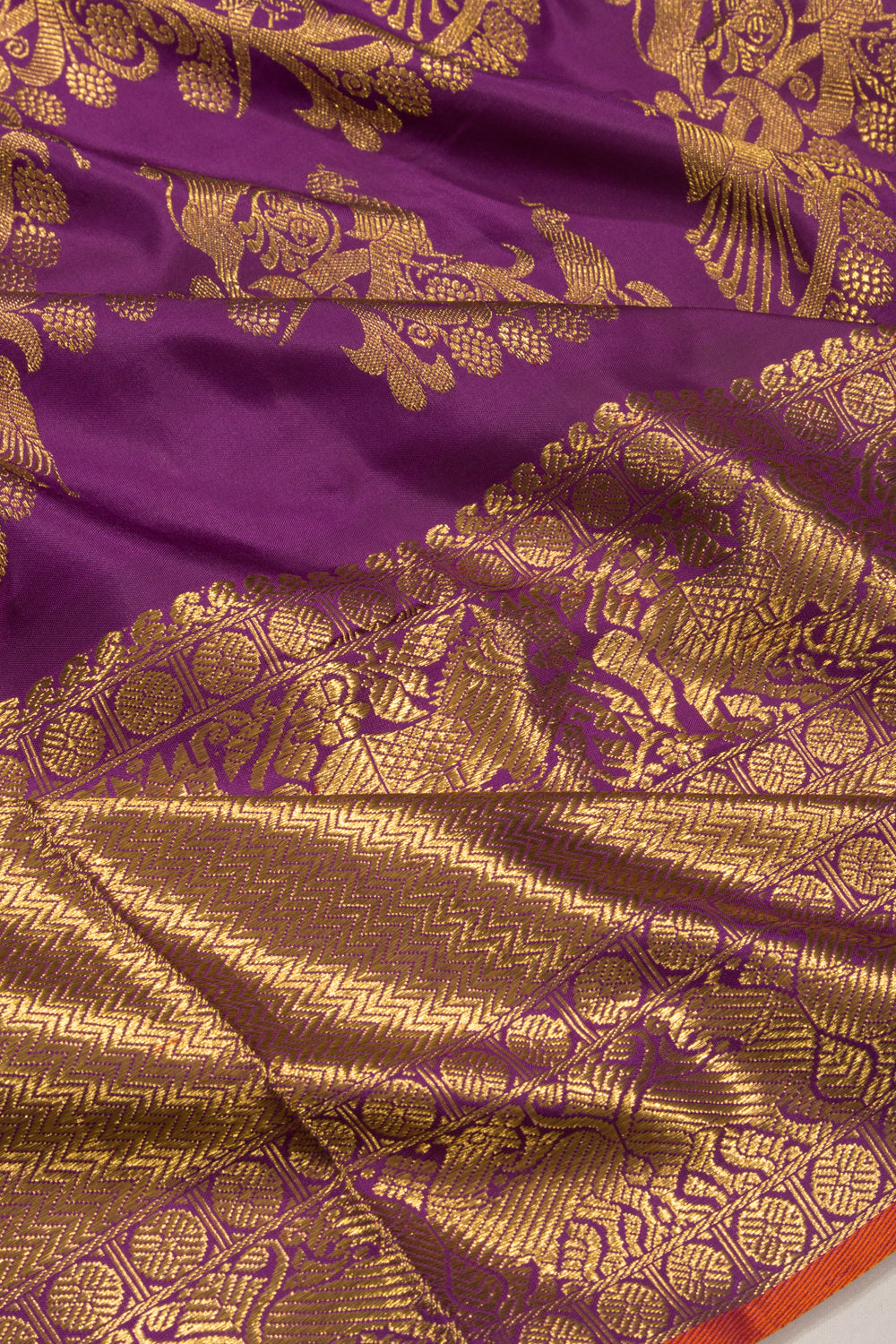 Kanchipuram Silk Jaal Purple Saree