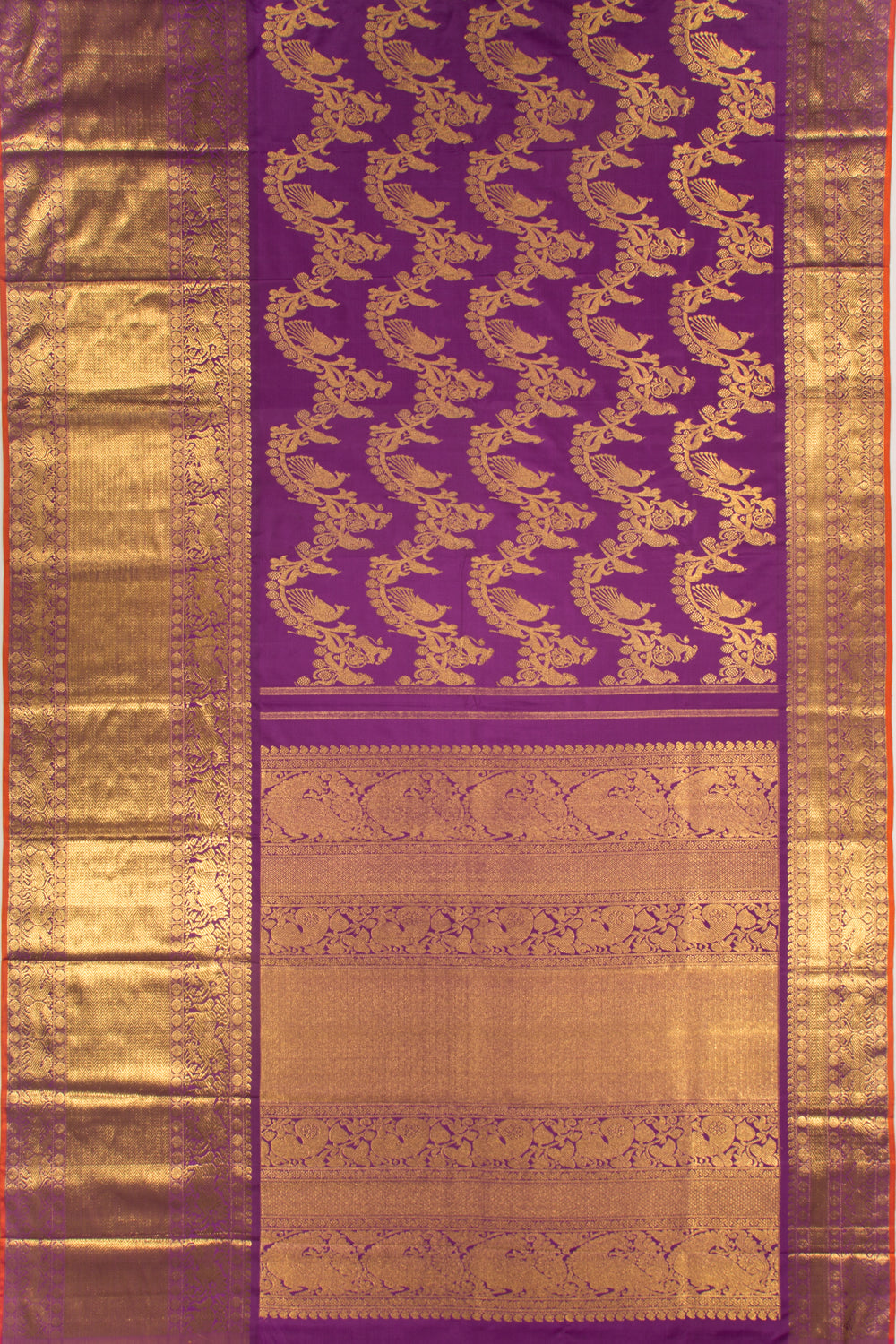 Kanchipuram Silk Jaal Purple Saree