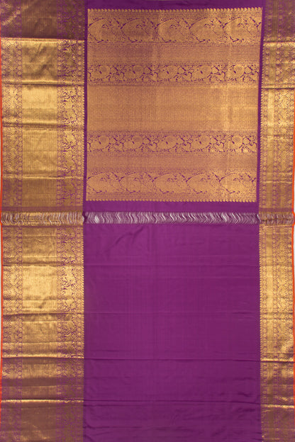 Kanchipuram Silk Jaal Purple Saree
