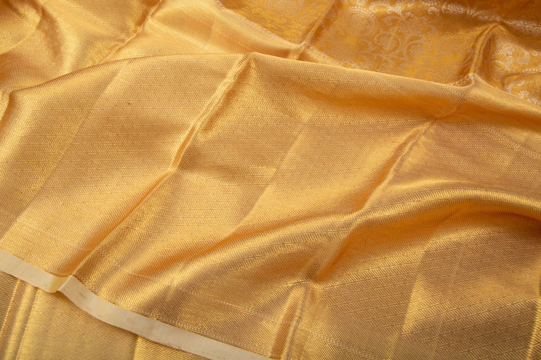 Kanchipuram Silk Tissue Brocade Gold Saree