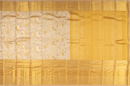 Kanchipuram Silk Silver Tissue Gold Brocade Saree