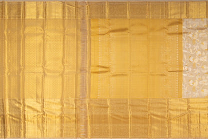 Kanchipuram Silk Silver Tissue Gold Brocade Saree