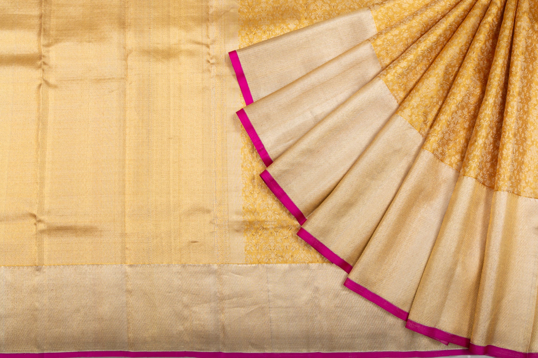 Kanchipuram Silk Tissue Brocade Gold Saree
