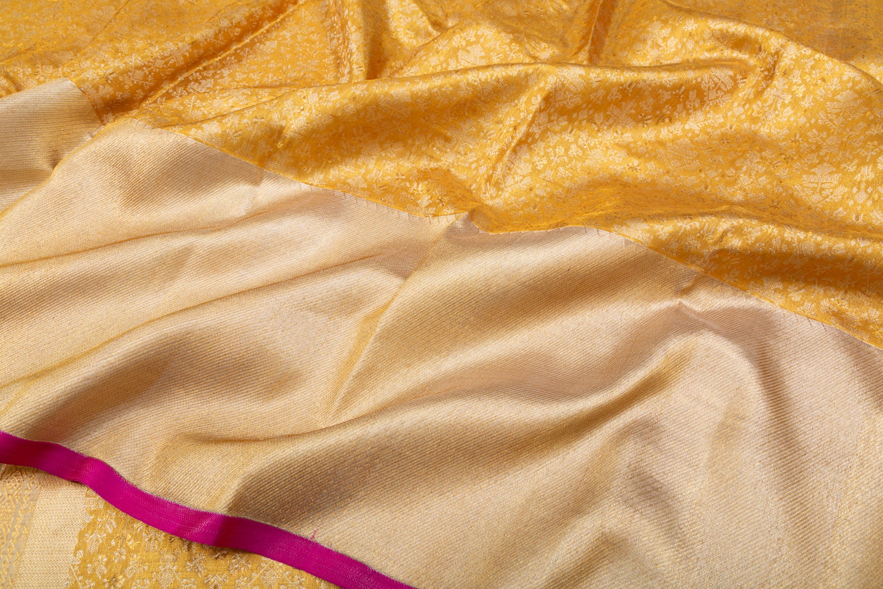 Kanchipuram Silk Tissue Brocade Gold Saree