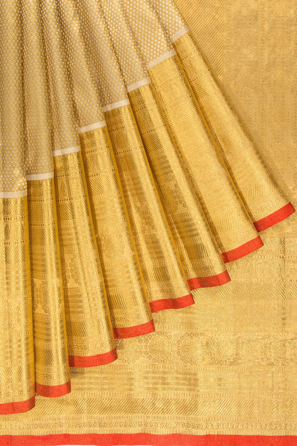 Kanchipuram Silk Tissue Brocade Gold Saree