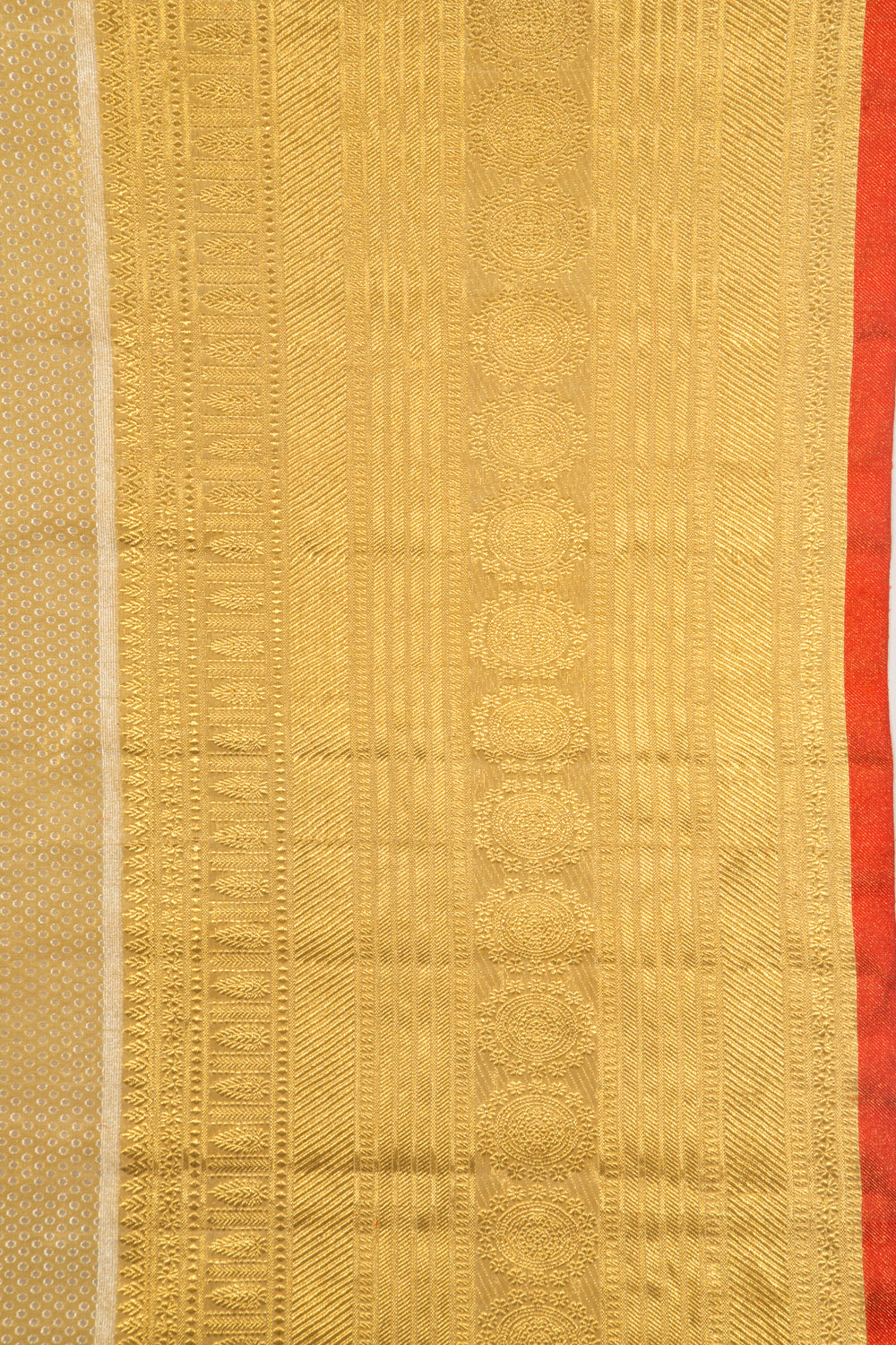Kanchipuram Silk Tissue Brocade Gold Saree