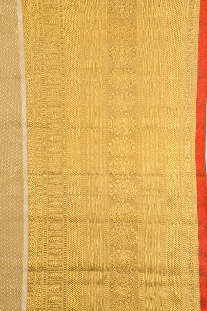 Kanchipuram Silk Tissue Brocade Gold Saree