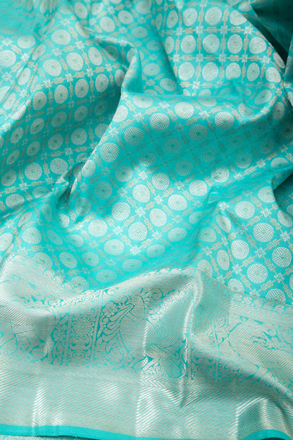 Kanchipuram Silk Brocade Sky Blue Saree