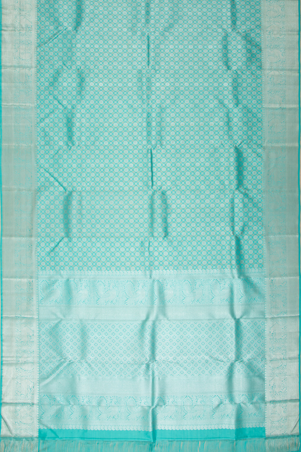 Kanchipuram Silk Brocade Sky Blue Saree