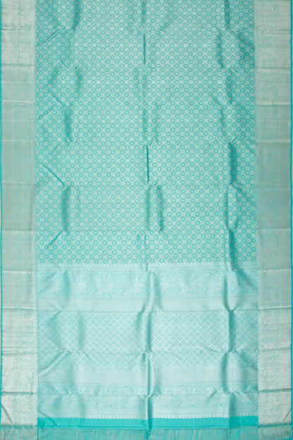 Kanchipuram Silk Brocade Sky Blue Saree