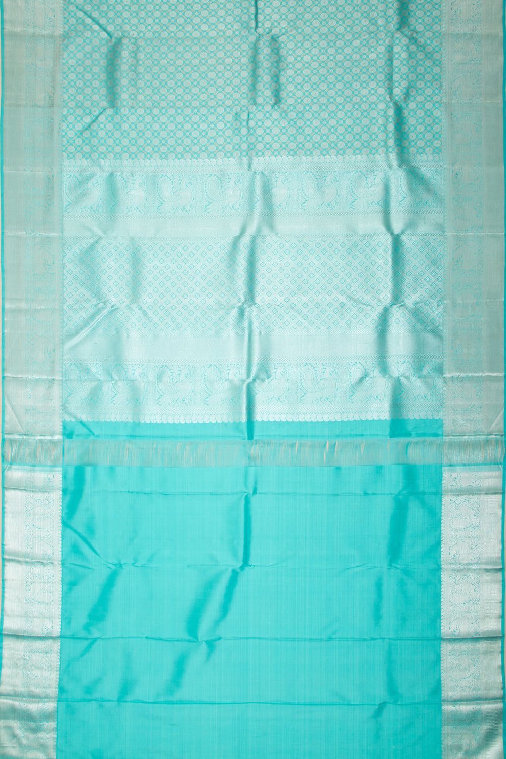 Kanchipuram Silk Brocade Sky Blue Saree