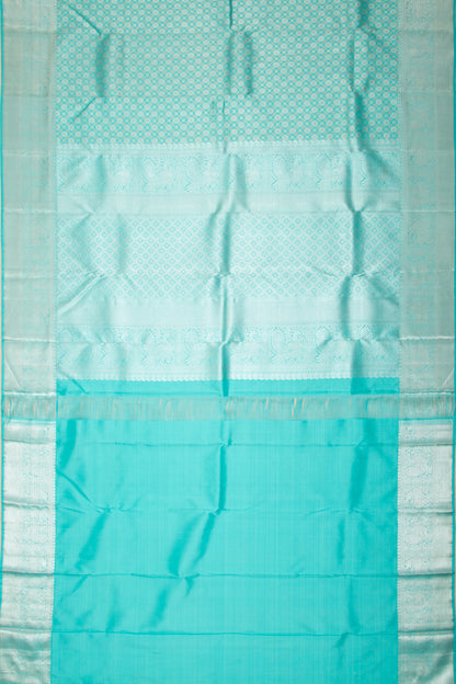 Kanchipuram Silk Brocade Sky Blue Saree