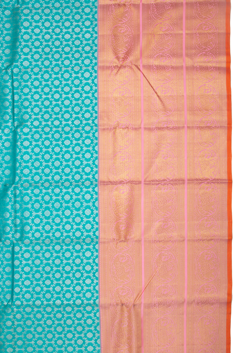 Kanchipuram Silk Brocade Sky Blue Saree