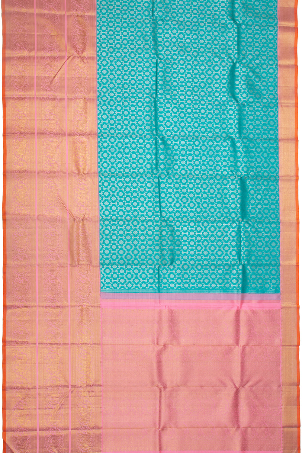 Kanchipuram Silk Brocade Sky Blue Saree