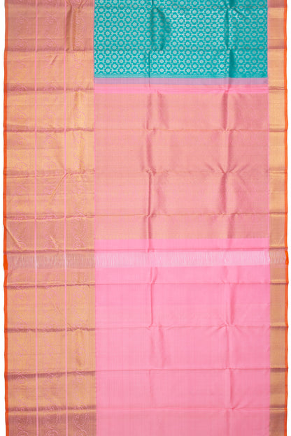 Kanchipuram Silk Brocade Sky Blue Saree