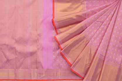Kanchipuram Silk Criss-Cross Checks And Butta Pastel Pink Saree/5156873_2.jpg