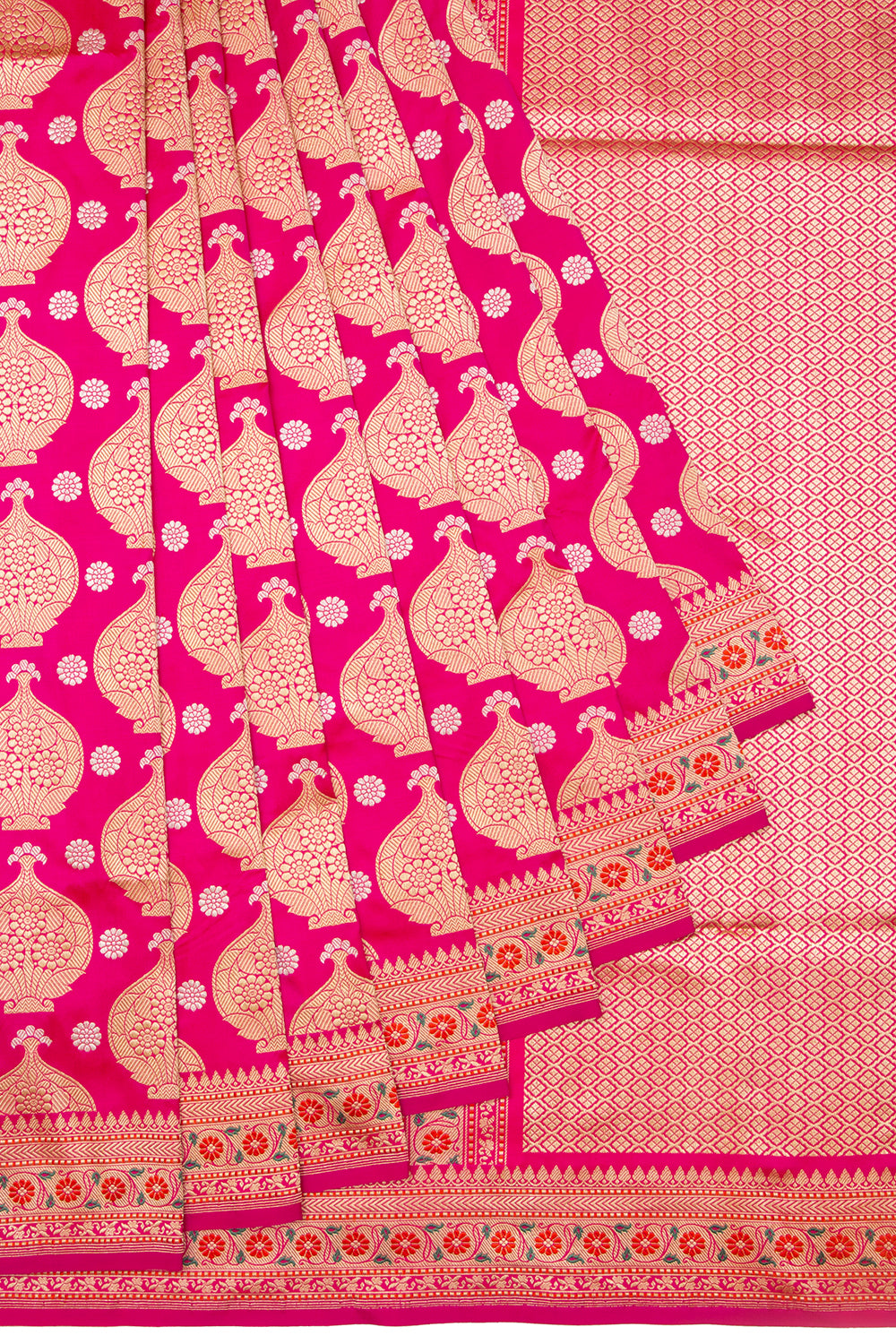 Banarasi Silk Kadwa Butta Pink Saree