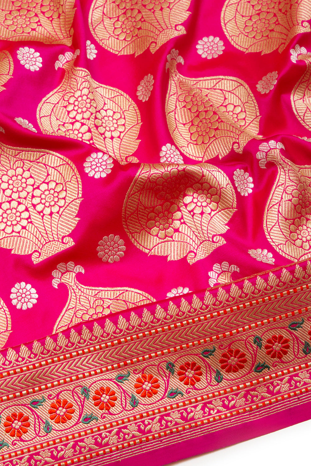 Banarasi Silk Kadwa Butta Pink Saree