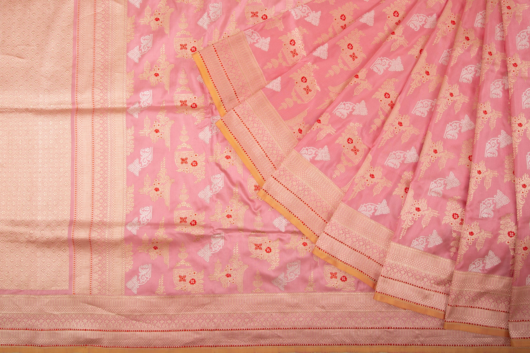 Banarasi Silk Kadwa Brocade Pastel Pink Saree