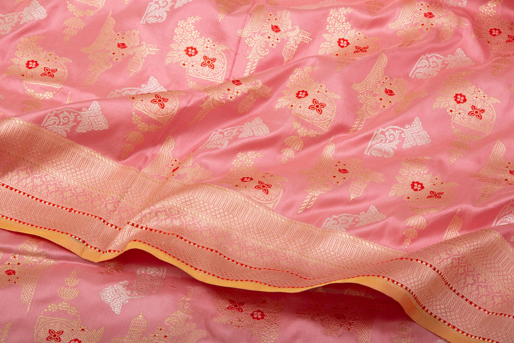 Banarasi Silk Kadwa Brocade Pastel Pink Saree