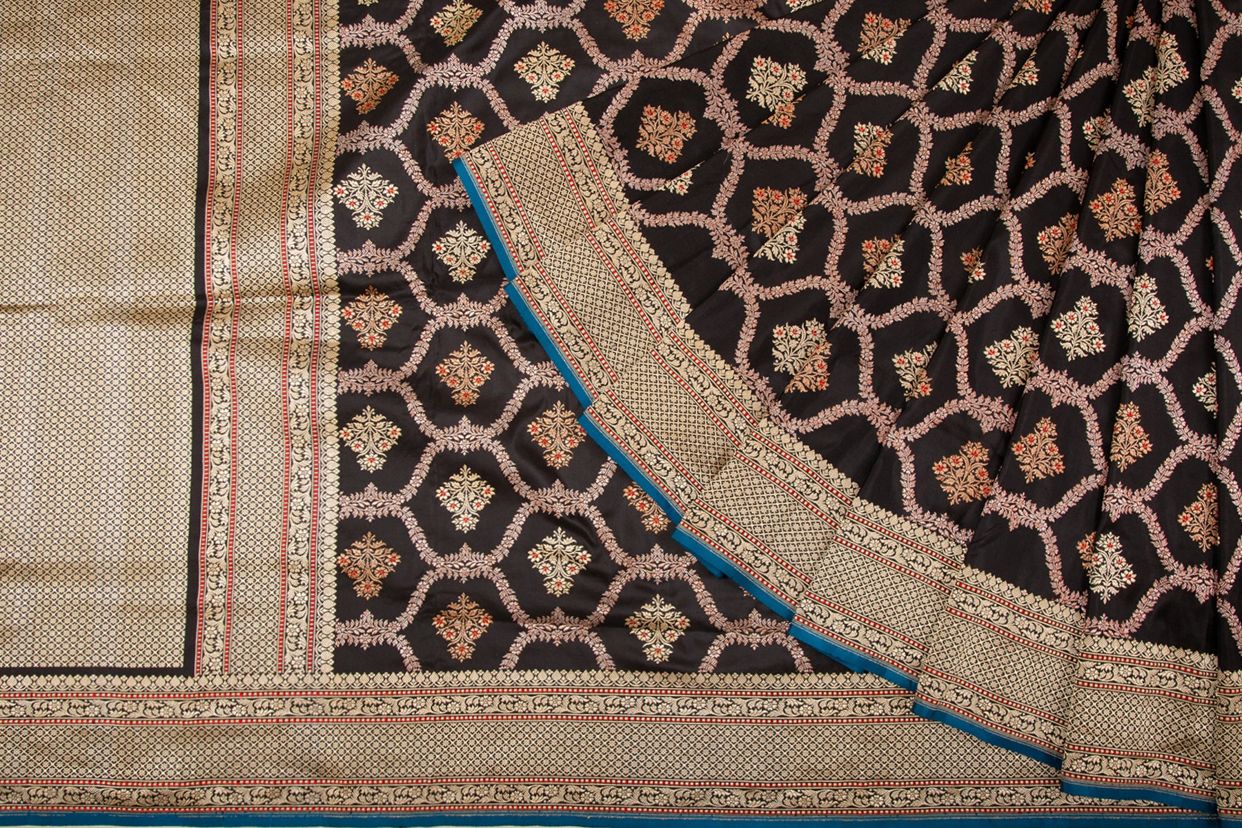 Banarasi Silk Kadwa Jaal Black Saree