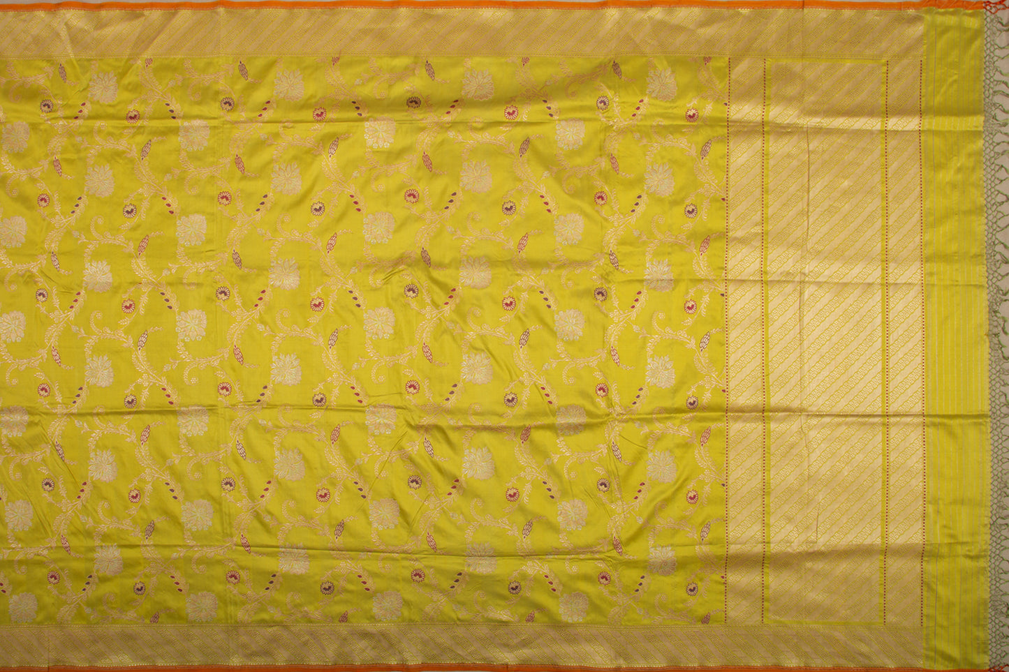 Banarasi Silk Kadwa Jaal Lime Green Saree