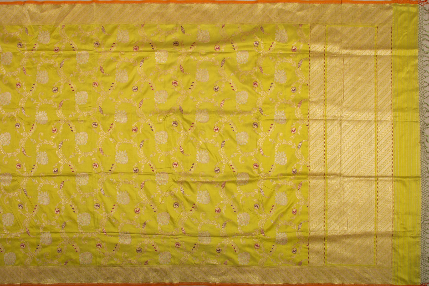 Banarasi Silk Kadwa Jaal Lime Green Saree