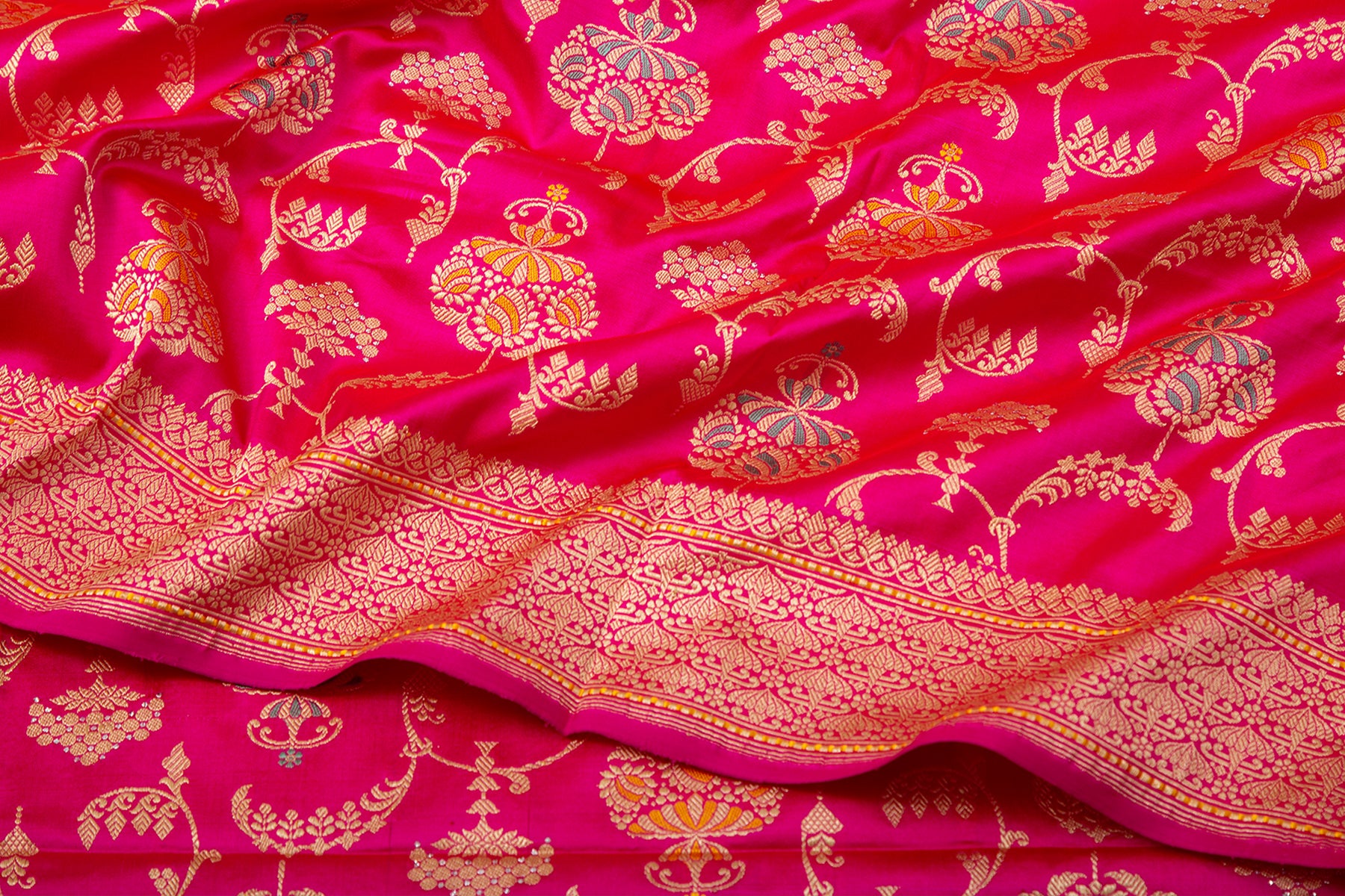 Banarasi Silk Kadwa Jaal Pink Saree