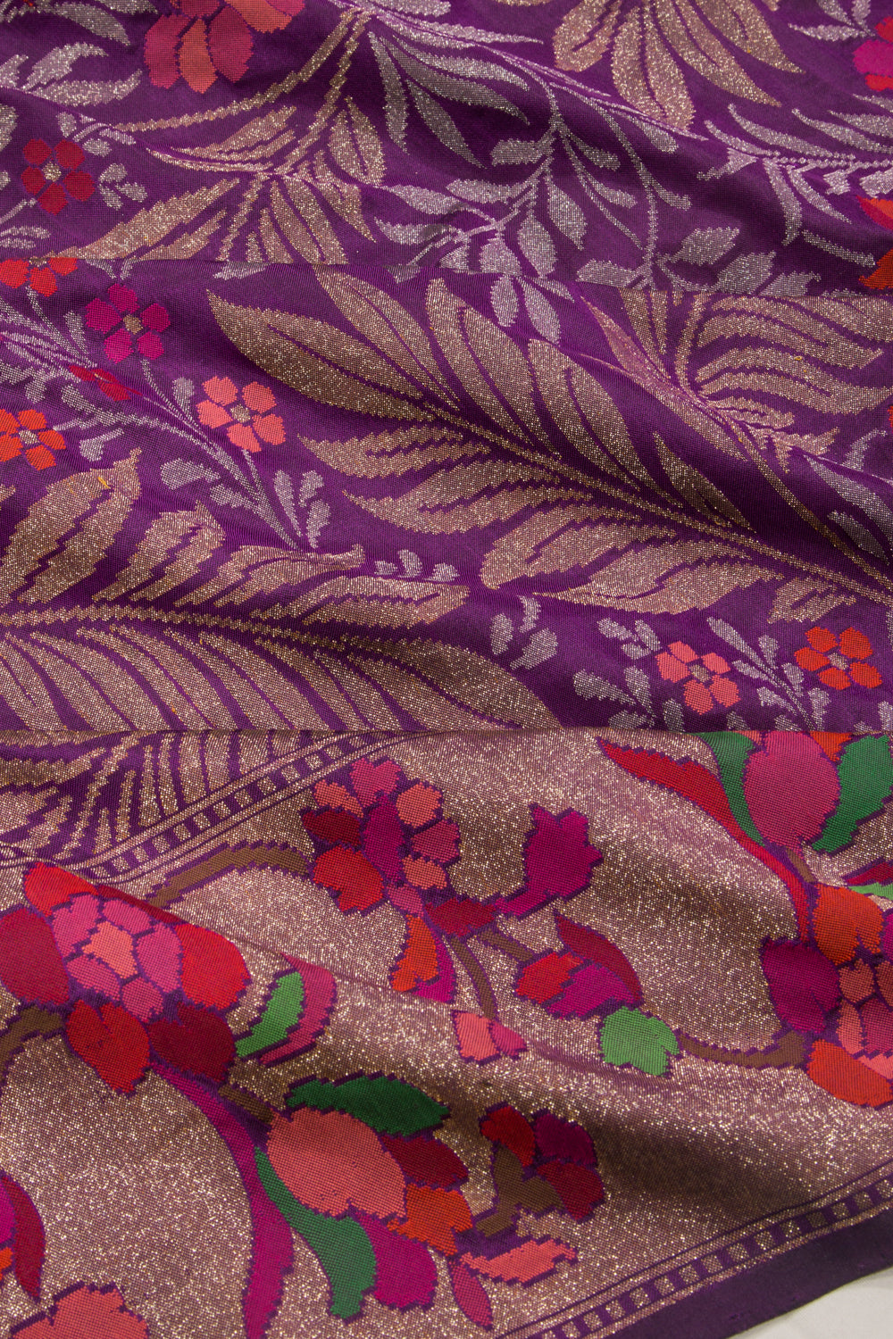 Banarasi Silk Brocade Purple Saree-Not Allowed Online