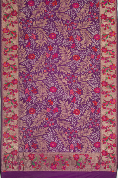 Banarasi Silk Brocade Purple Saree
