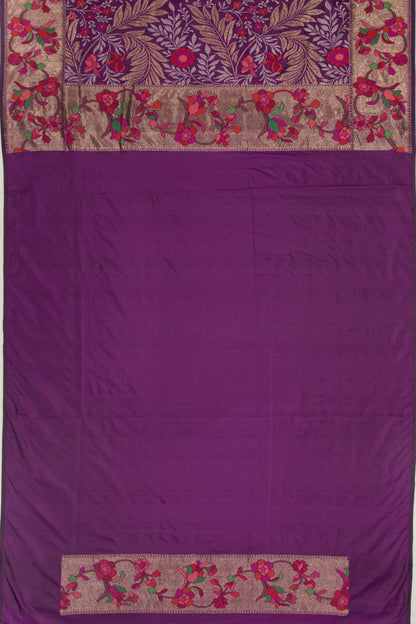 Banarasi Silk Brocade Purple Saree-Not Allowed Online