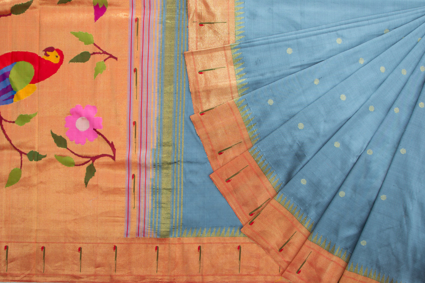 Paithani Silk Butta Blue Saree/5162222_2.jpg