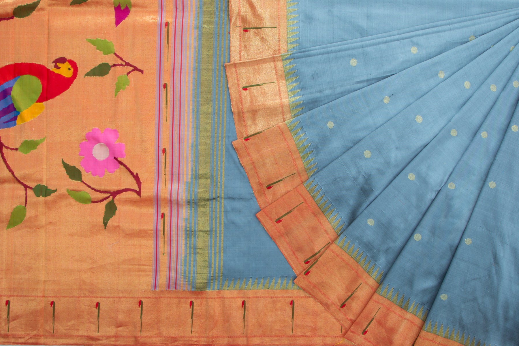 Paithani Silk Butta Blue Saree/5162222_2.jpg