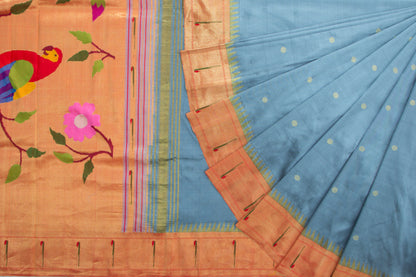Paithani Silk Butta Blue Saree/5162222_2.jpg