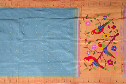 Paithani Silk Butta Blue Saree
