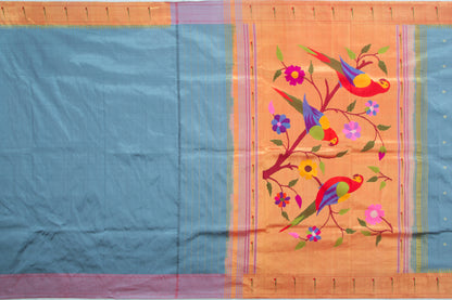 Paithani Silk Butta Blue Saree