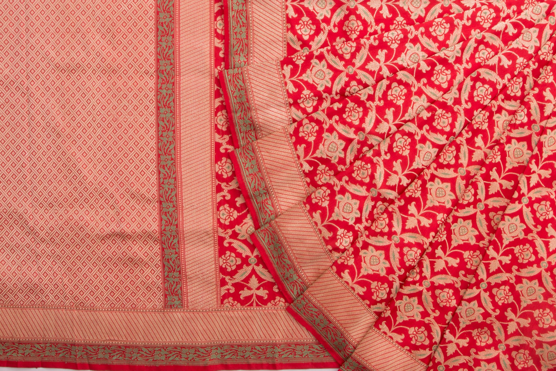 Banarasi Silk Kadwa Jaal Red Saree