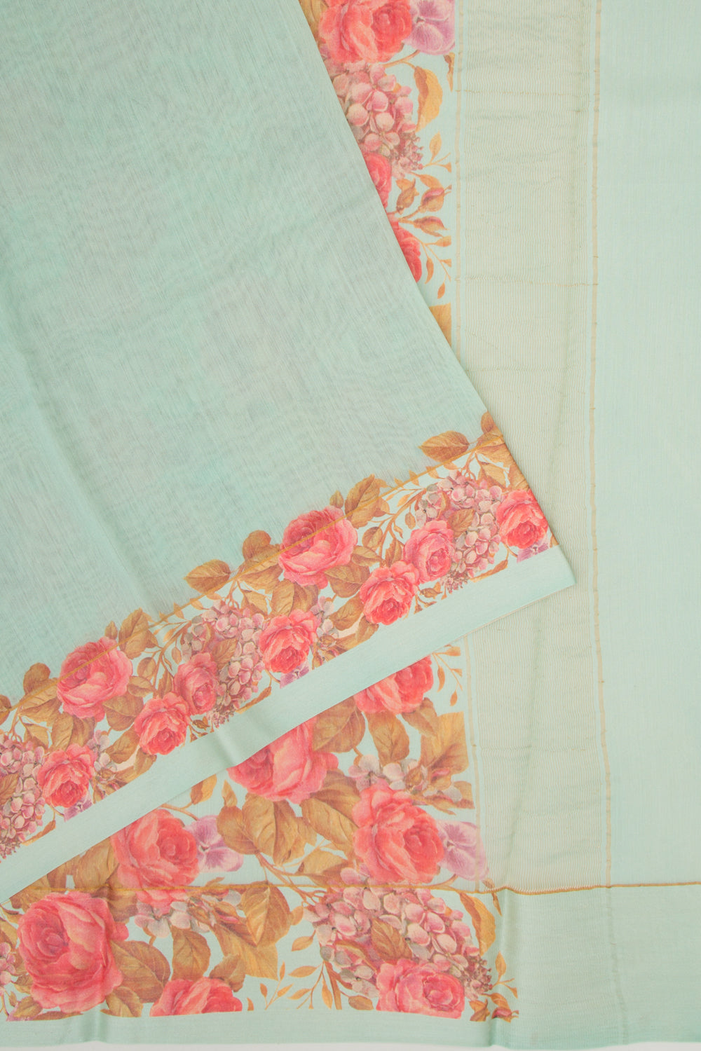 Chanderi Silk Plain Sea Green Saree