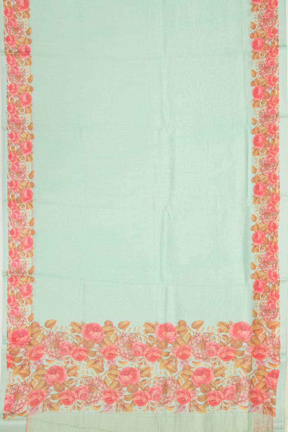 Chanderi Silk Plain Sea Green Saree
