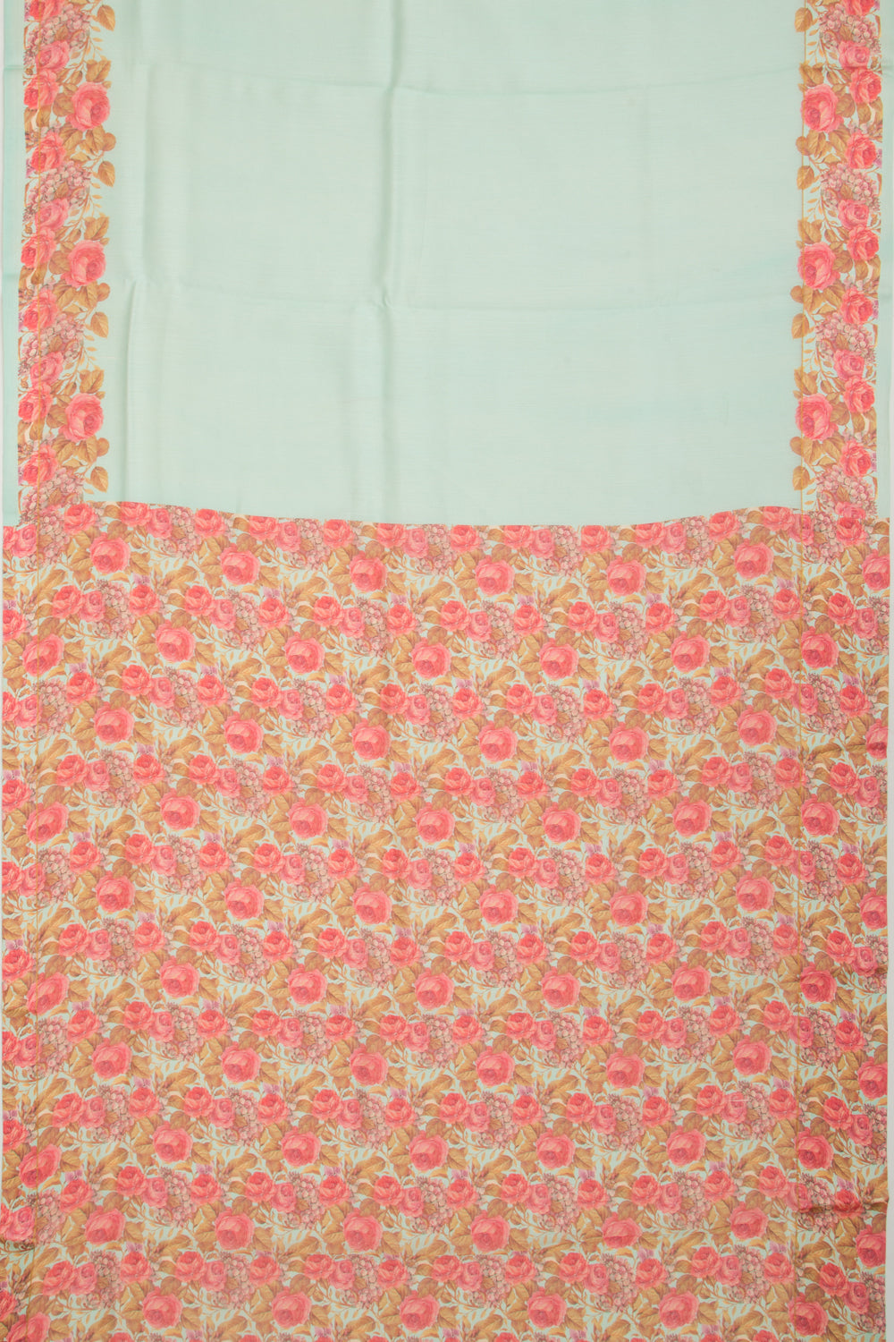 Chanderi Silk Plain Sea Green Saree