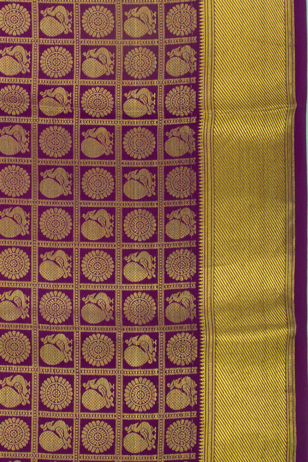 Binny Silk Checks And Butta Purple Saree