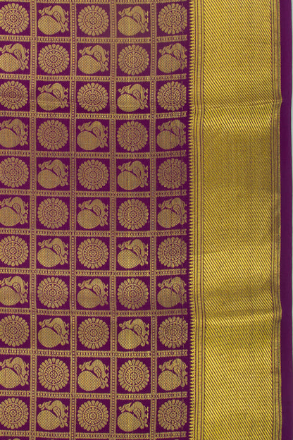 Binny Silk Checks And Butta Purple Saree