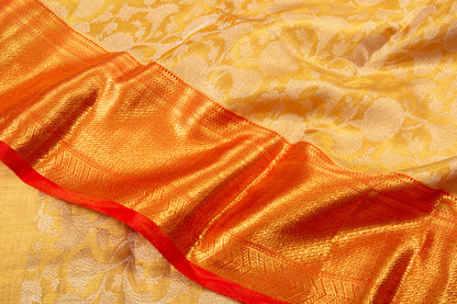 Kanchipuram Silk Tissue Jaal Gold Saree