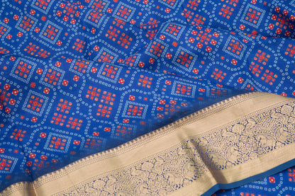 Chiniya Silk Printed Blue Saree