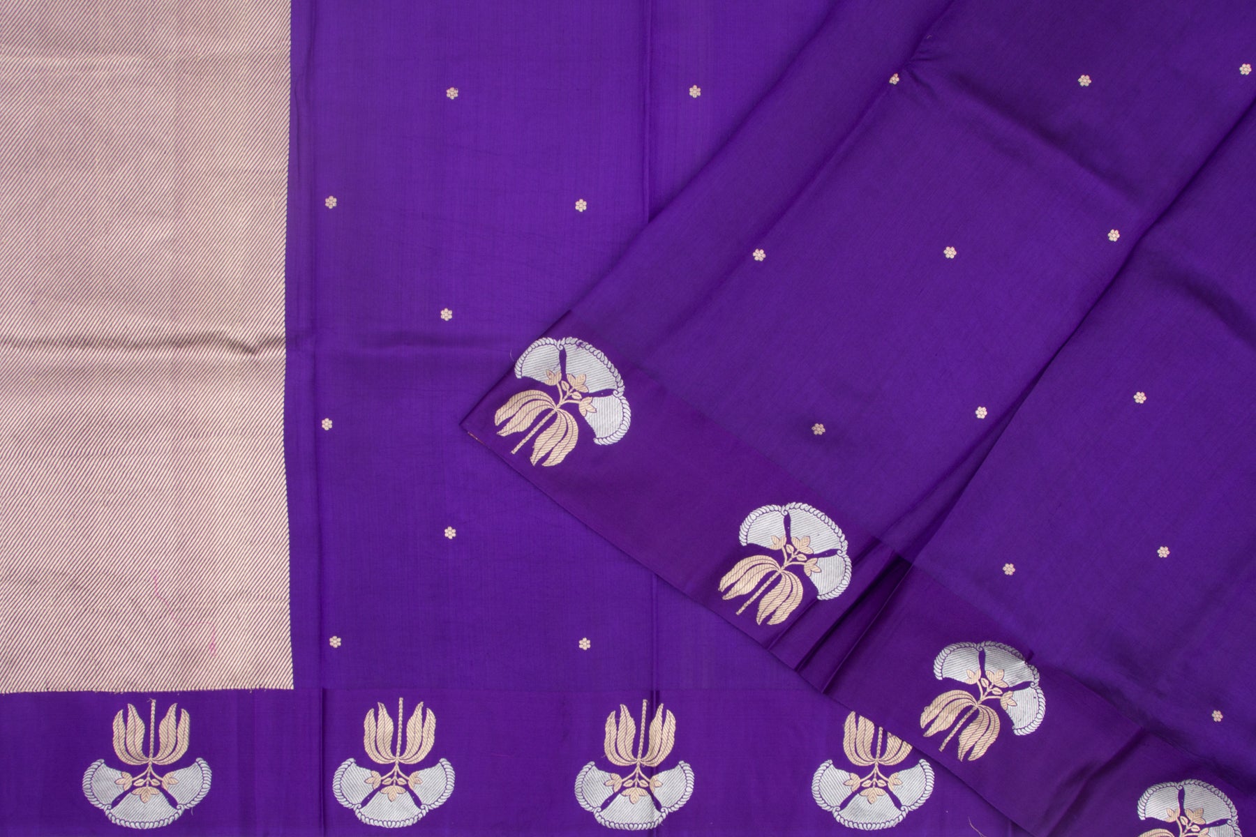 Banarasi Katan Silk Butta Violet Saree